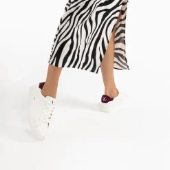 Baskets Steph Blanc Et Prune A Lacets