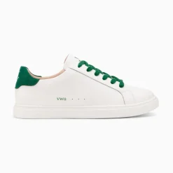 Baskets Steph Blanc Et Vert Sapin A Lacets
