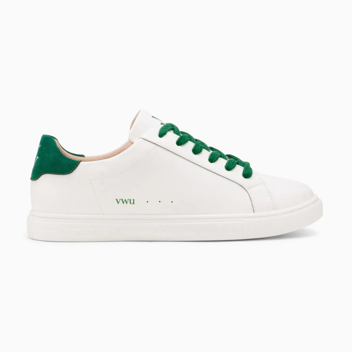 Baskets Steph Blanc Et Vert Sapin A Lacets