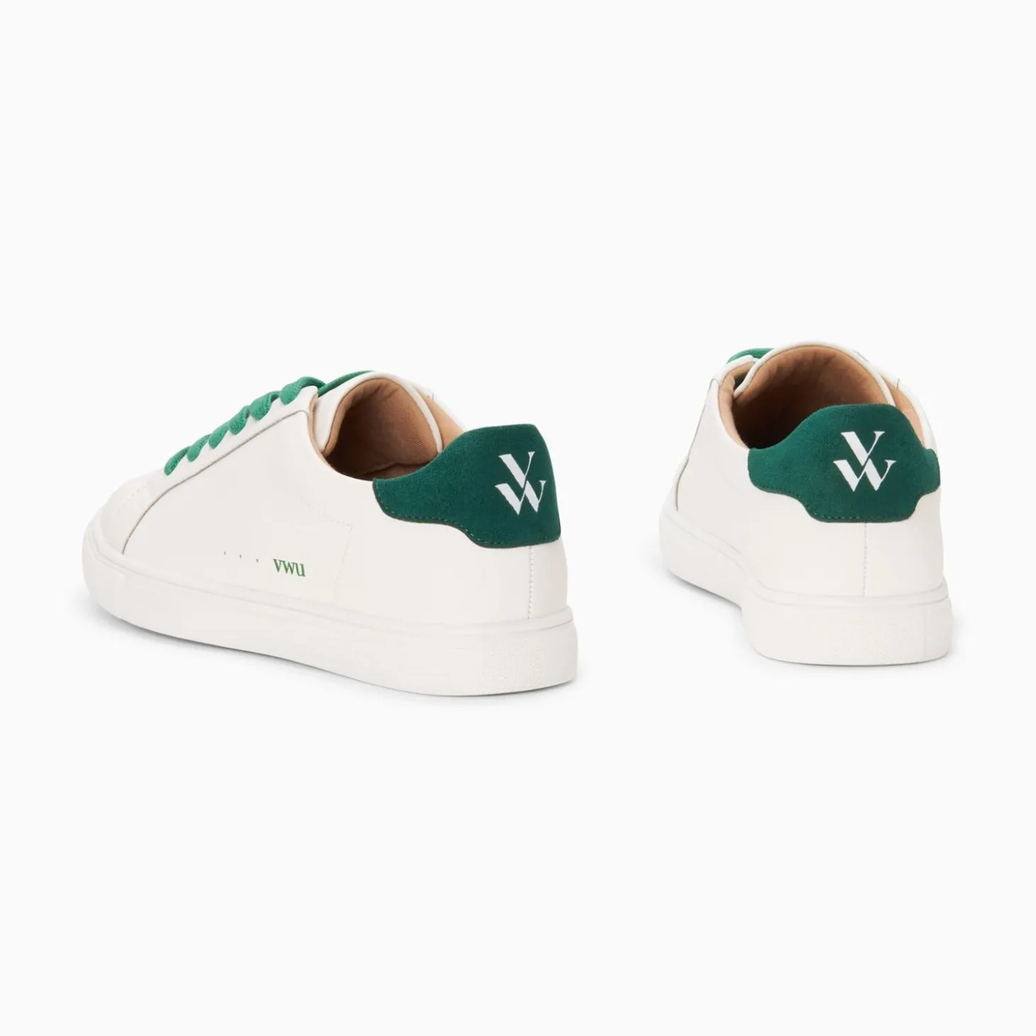 Baskets Steph Blanc Et Vert Sapin A Lacets