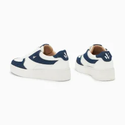 Baskets Theonie Blanc Et Denim A Lacets