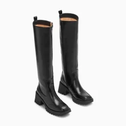 Bottes De Pluie Solaine Noires A Talon Crante