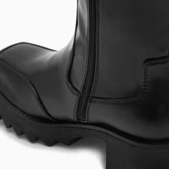Bottes De Pluie Solaine Noires A Talon Crante