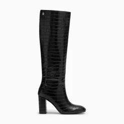Bottes Diana Noir Croco A Talon