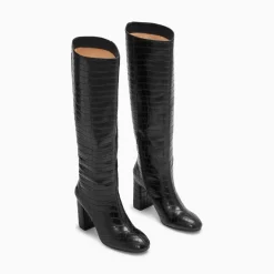 Bottes Diana Noir Croco A Talon