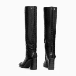 Bottes Diana Noir Croco A Talon