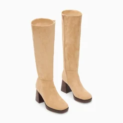 Bottes Nia Beiges A Talon Bois