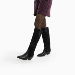 Bottes Santiags Joe Bi-Matiere Noires