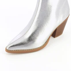 Bottines A Talon Julia Argent Effet Texture