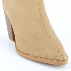 Bottines A Talon Julia En Suedine Beige