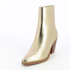Bottines A Talon Julia Or Effet Texture
