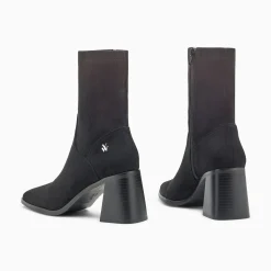 Bottines Chaussettes Alizee Noires A Talon Trapeze