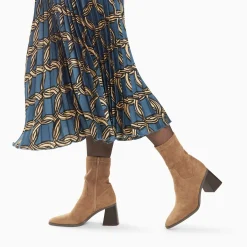 Bottines Chaussettes Alizee Beiges A Talon Trapeze