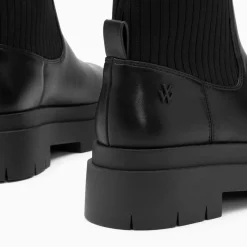 Bottines Chaussettes Elisa Noires A Plateforme Crantee
