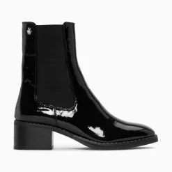 Bottines Chelsea Carole Montantes Noires Vernies