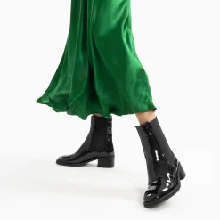 Bottines Chelsea Carole Montantes Noires Vernies
