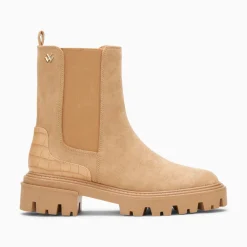 Bottines Chelsea Greta Beiges A Contrefort Croco