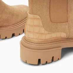 Bottines Chelsea Greta Beiges A Contrefort Croco