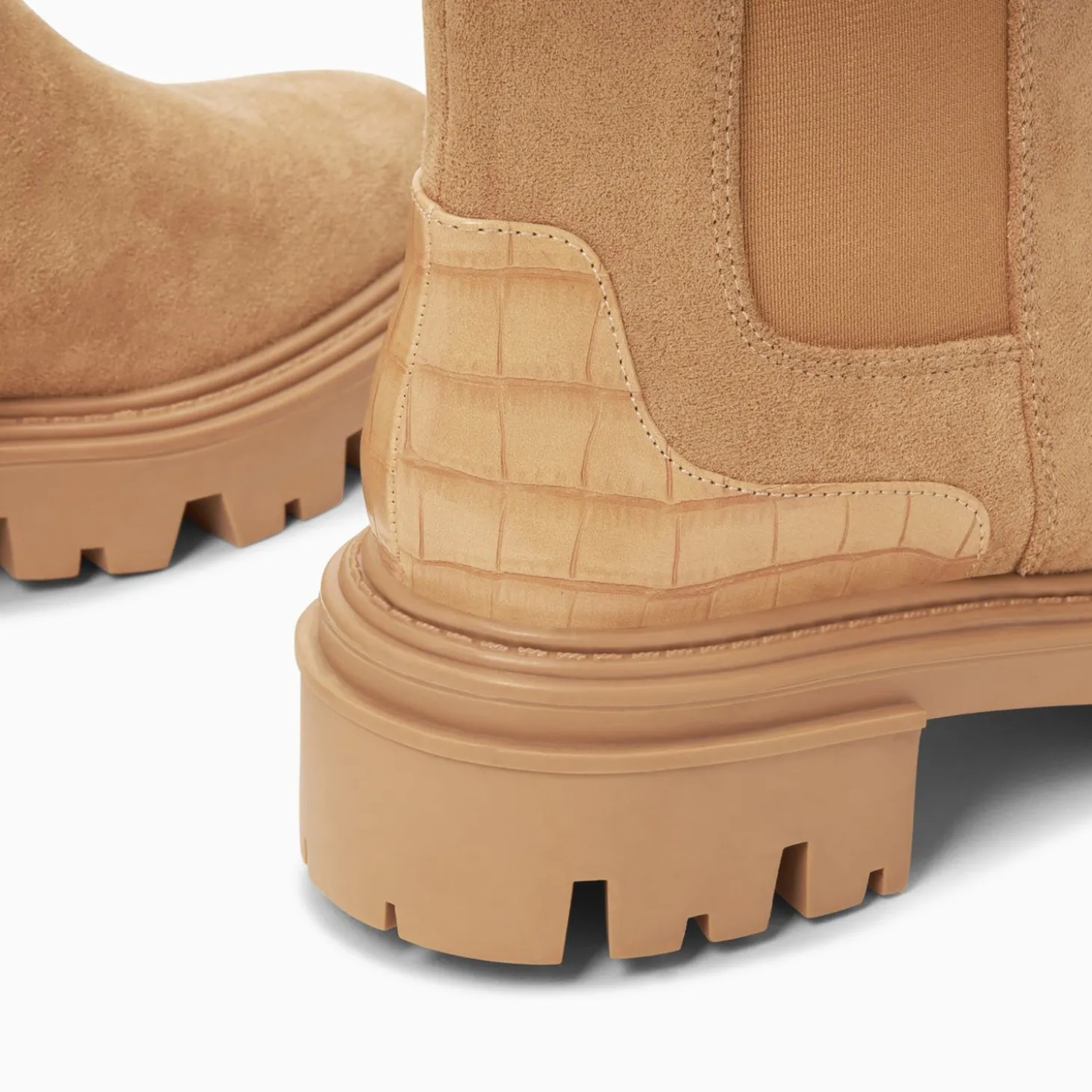 Bottines Chelsea Greta Beiges A Contrefort Croco