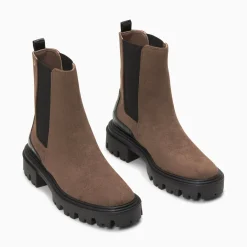 Bottines Chelsea Greta Marron A Contrefort Croco