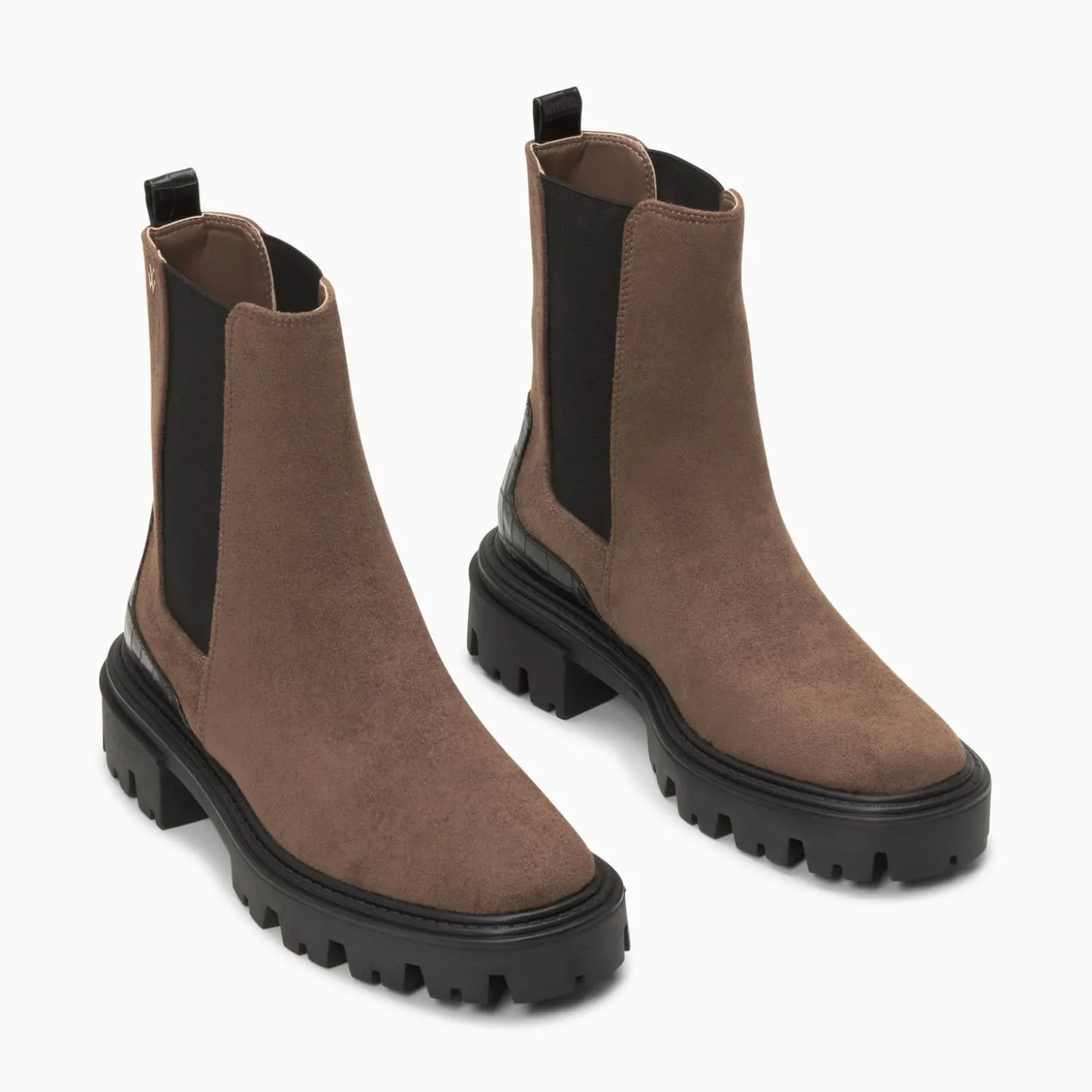 Bottines Chelsea Greta Marron A Contrefort Croco