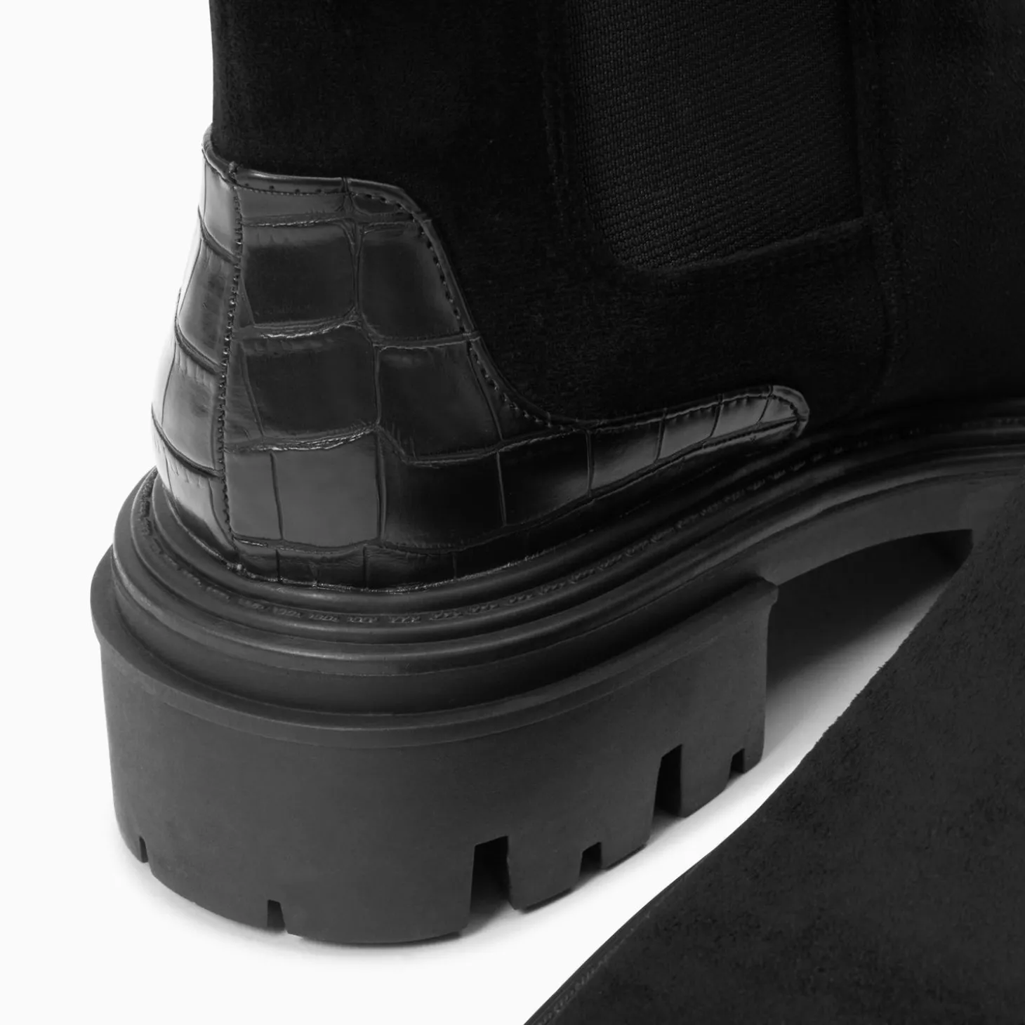 Bottines Chelsea Greta Noires A Contrefort Croco
