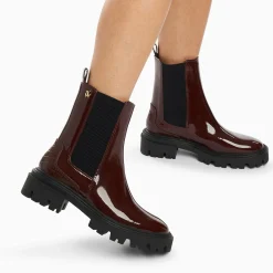 Bottines Chelsea Pamela Bordeaux Vernies A Semelle Crantee