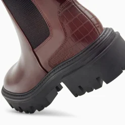 Bottines Chelsea Pamela Bordeaux Vernies A Semelle Crantee