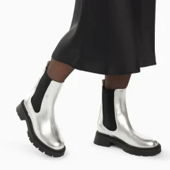 Bottines Chelsea Phoebe Argent A Semelle Oversize