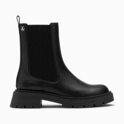 Bottines Chelsea Phoebe Noires A Semelle Oversize