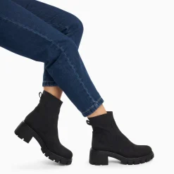 Bottines Chelsea Valerie Noires A Talon Crante