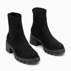 Bottines Chelsea Valerie Noires A Talon Crante
