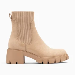 Bottines Chelsea Valerie Beige A Talon Crante