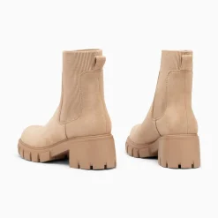 Bottines Chelsea Valerie Beige A Talon Crante