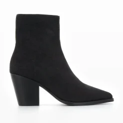 Bottines Constance A Talon En Suedine Noire