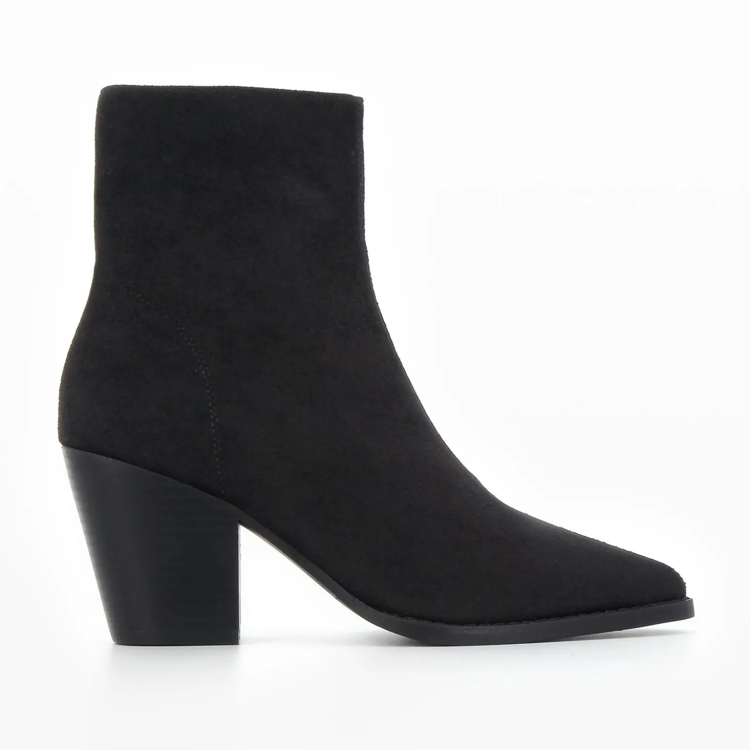 Bottines Constance A Talon En Suedine Noire