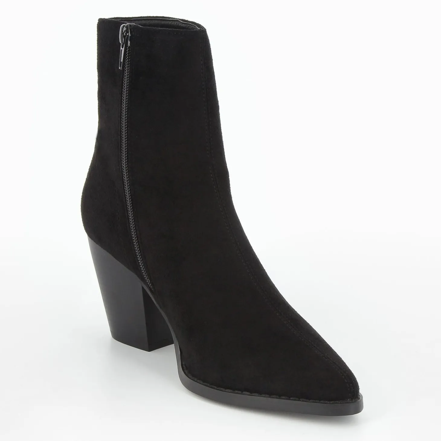 Bottines Constance A Talon En Suedine Noire