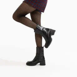 Bottines De Pluie Lea Noires A Talon Crante
