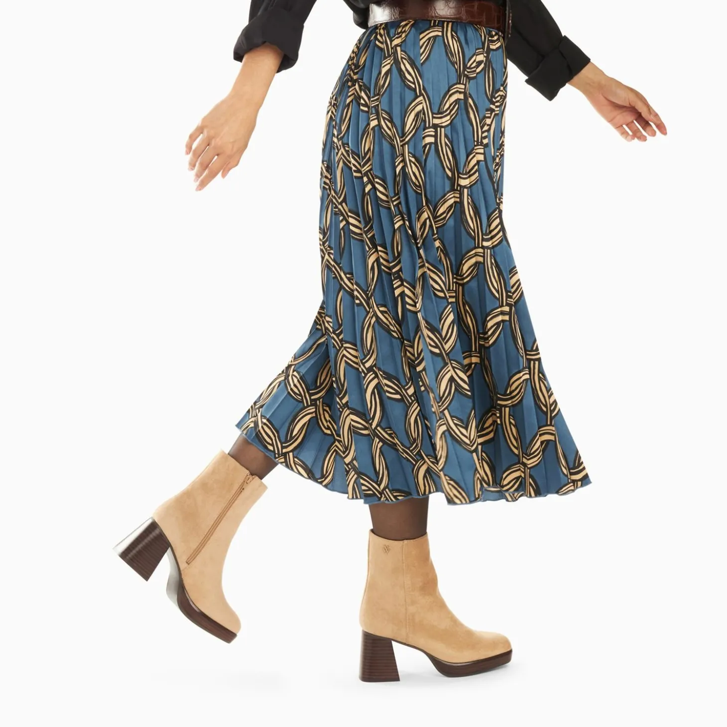 Bottines Marina Beiges A Plateforme Et Talon Bois
