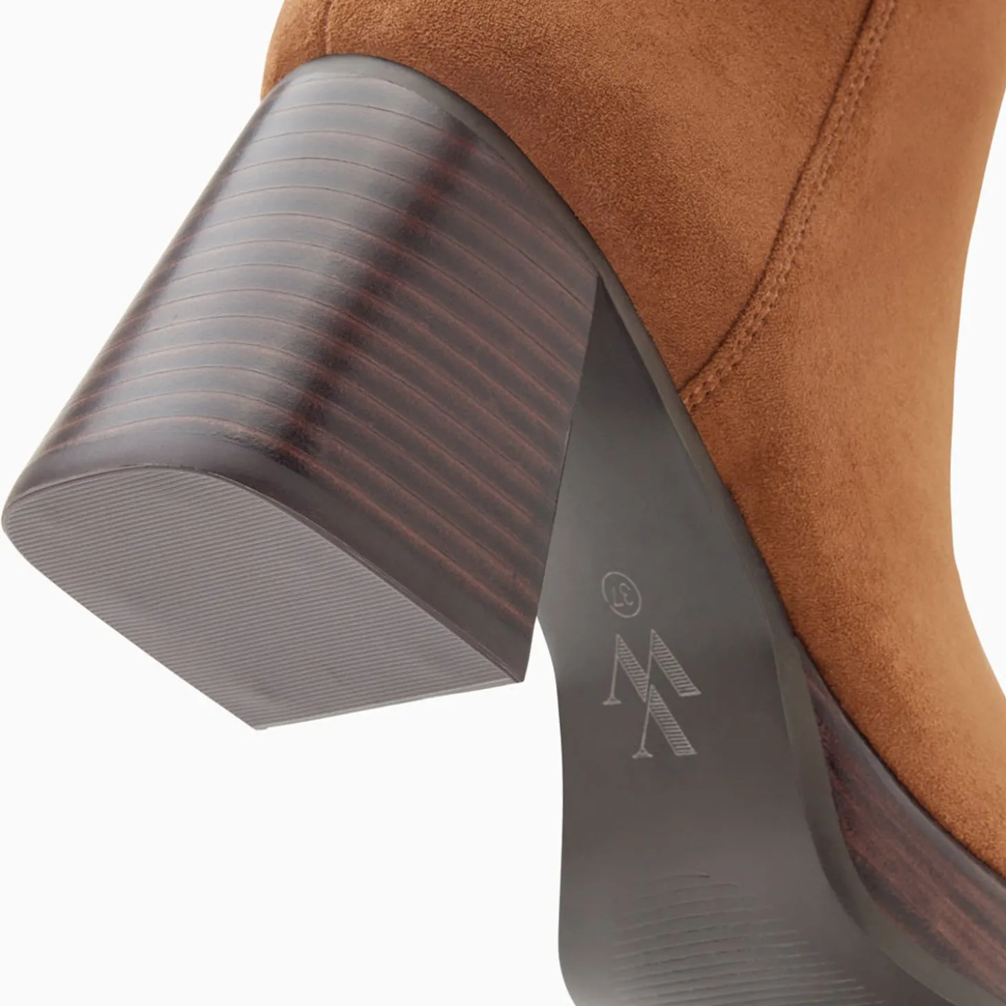 Bottines Marina Camel A Plateforme Et Talon Bois