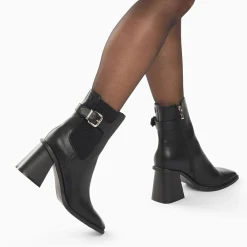 Bottines Montantes Clementine Noires A Talon Trapeze