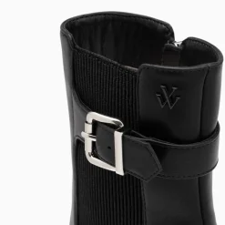 Bottines Montantes Clementine Noires A Talon Trapeze