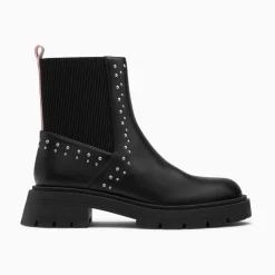 Bottines Montantes Montmartre Noires A Clous Et Elastique