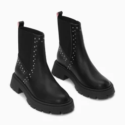 Bottines Montantes Montmartre Noires A Clous Et Elastique