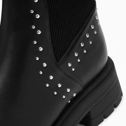 Bottines Montantes Montmartre Noires A Clous Et Elastique