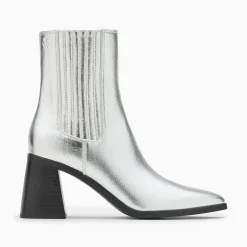 Bottines Montantes Taylor Argent A Talon Trapeze