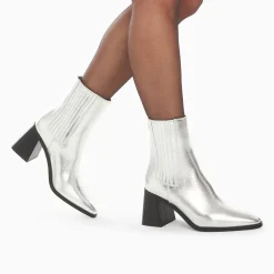 Bottines Montantes Taylor Argent A Talon Trapeze