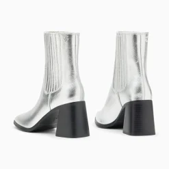 Bottines Montantes Taylor Argent A Talon Trapeze