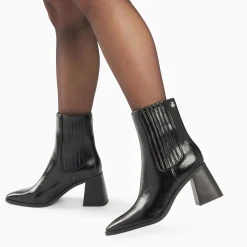 Bottines Montantes Taylor Noires A Talon Trapeze