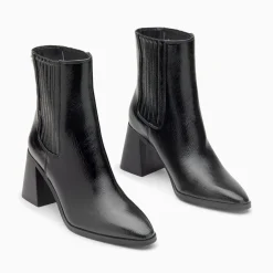 Bottines Montantes Taylor Noires A Talon Trapeze